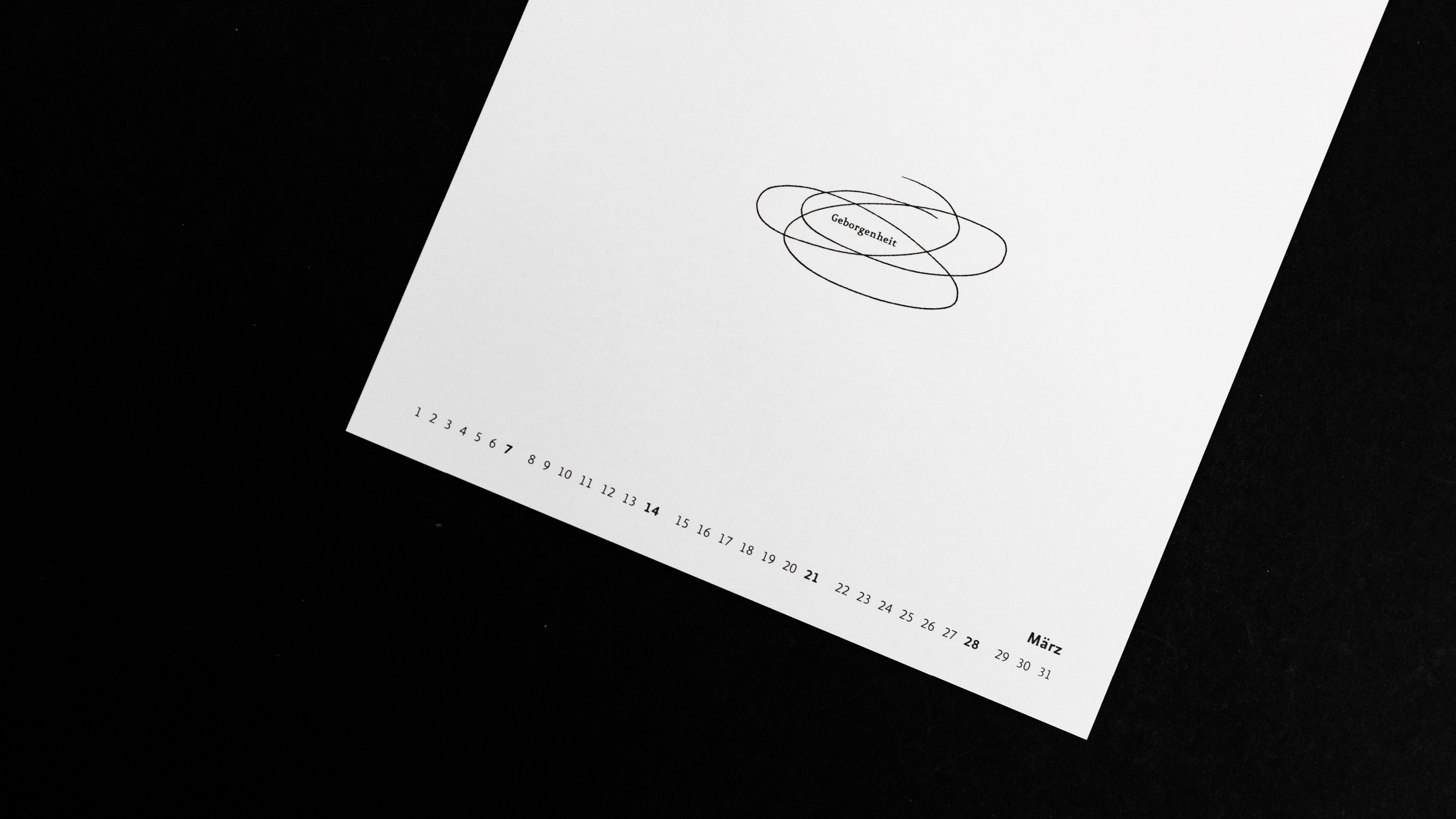 VISUELL Blogbeitrag: Wort und Form VISUELL Blogbeitrag: VISUELL-Kalender 2021: Monatsseiten Geborgenheit– Aufschrift: März