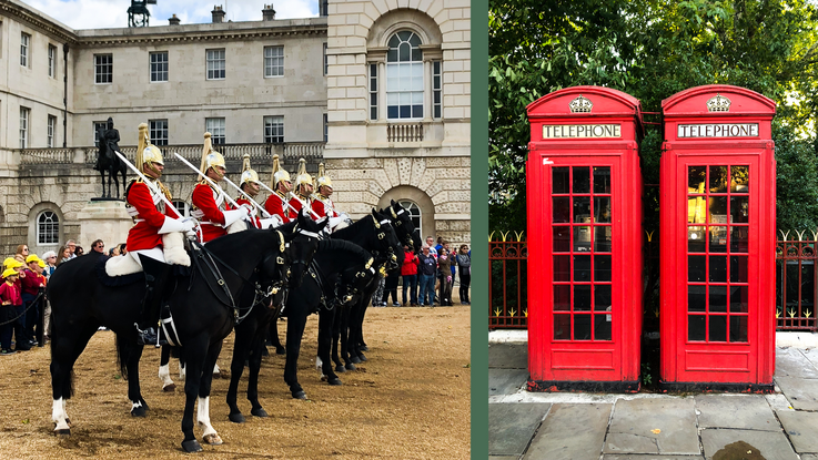 VISUELL Blogbeitrag: Auf Weiterbildung in London VISUELL Blogbeitrag: Weiterbildung London: Londoner Guards auf Pferden und die typisch roten Telefonzellen