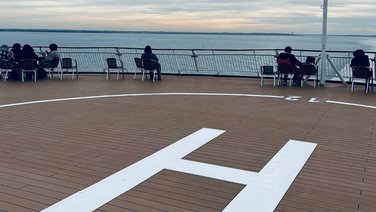 VISUELL Blogbeitrag: Auf Weiterbildung in Oslo, Norwegen. VISUELL Blogbeitrag: Weiterbildung in Oslo: Ein Heli-Landeplatz auf einer Fähre